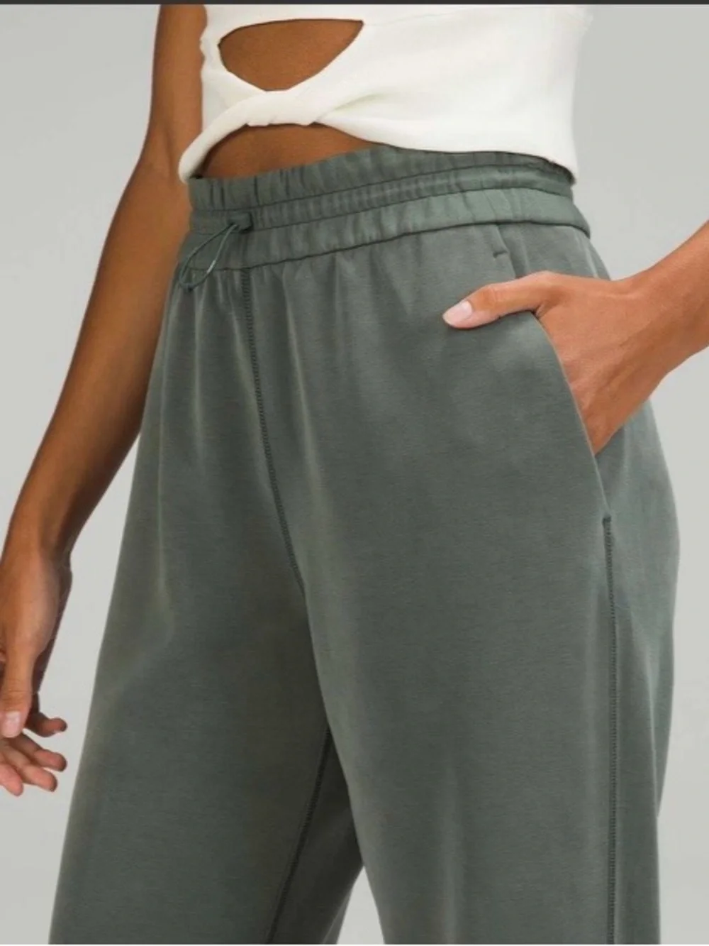 Lululemon Softstreme High Rise Pants in Nuetral Green Shade